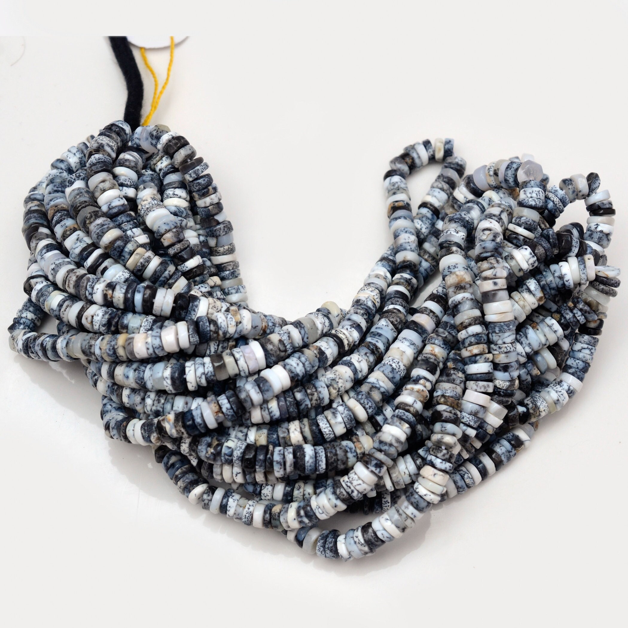 Dendrite Agate Smooth Tyre Rondelle Beads, 6.5mm To 7mm Natural Dendrite Agate Round Heishi Gemstone Beads, 16 Inch Strand, Gds2006 Dendrite Agate Smooth Tyre Rondelle Beads, 6.5mm To 7mm Natural Dendrite Agate Round Heishi Gemstone Beads, 16 Inch Strand, Gds2006