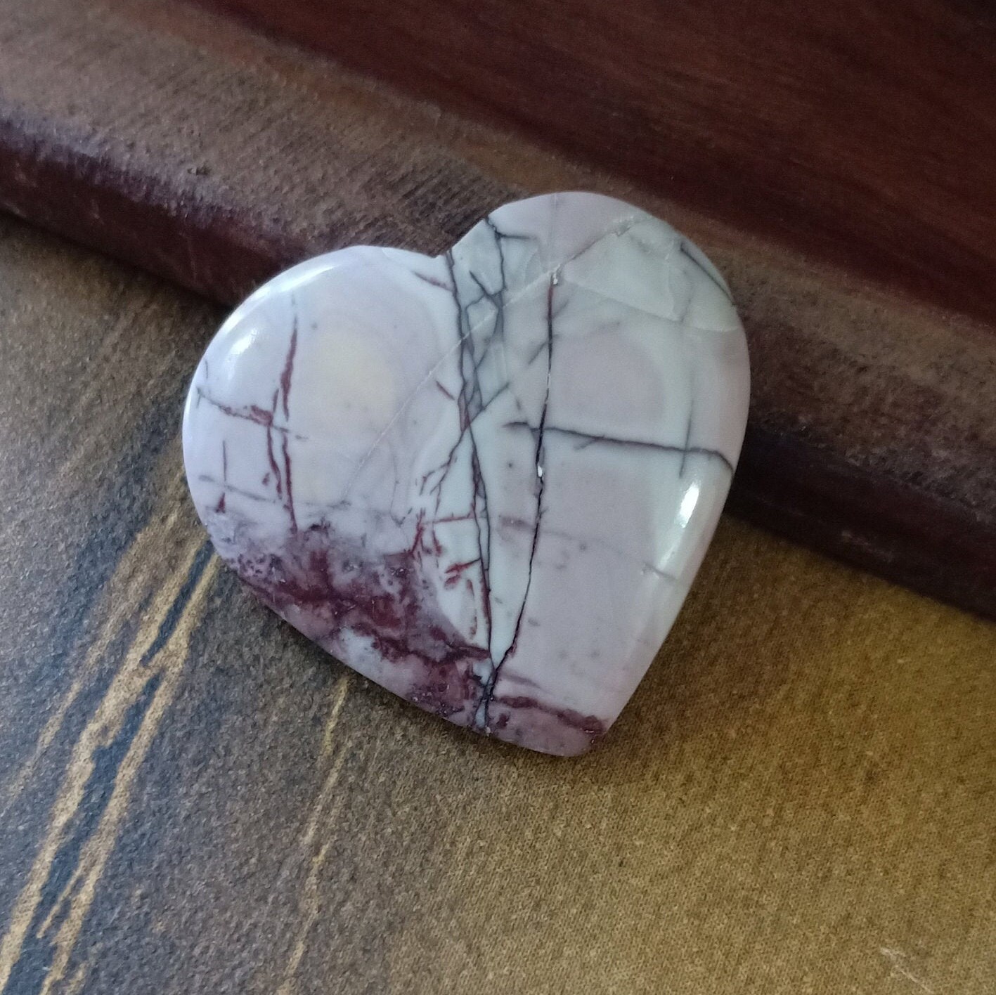 25mm Sonora Dendritic Agate Heart Gemstone, Jewelry Stone