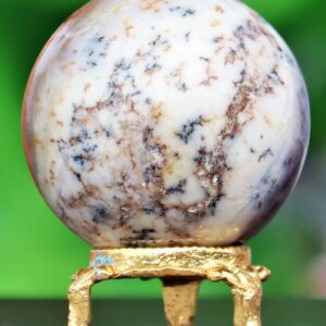 50MM Dendritic Agate Sphere: Reiki Chakra Balancing Crystal Decor