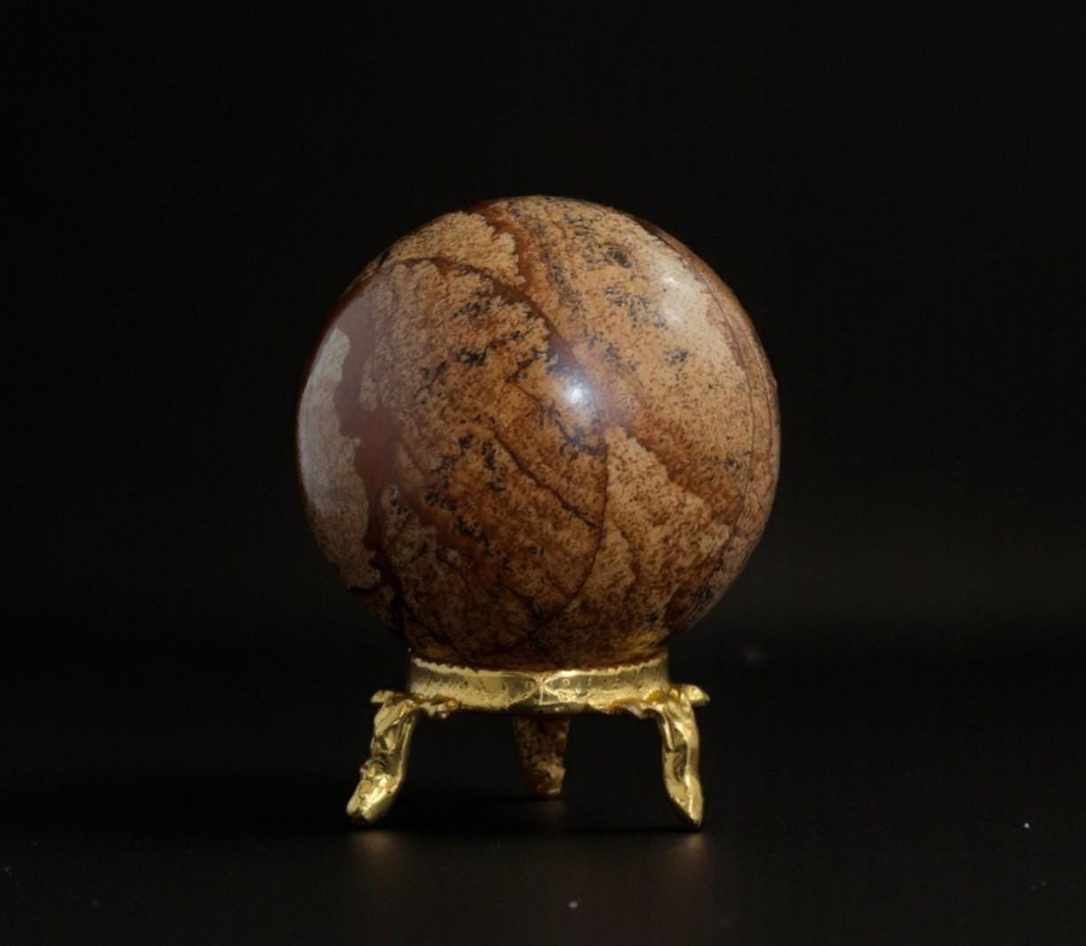 50mm Dendritic Agate Sphere: Reiki Chakra Balancing Crystal Decor