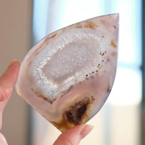 Druzy Dendritic Agate Freeform | Polished Crystal Freeform | Crystal Flame