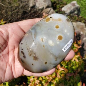 Dendritic Agate Gallet, Agate Palm Stone, Nature Inspired Crystal, Calming Pocket Stone, Abundance Agate, Plant Lover Gift, Gift for her