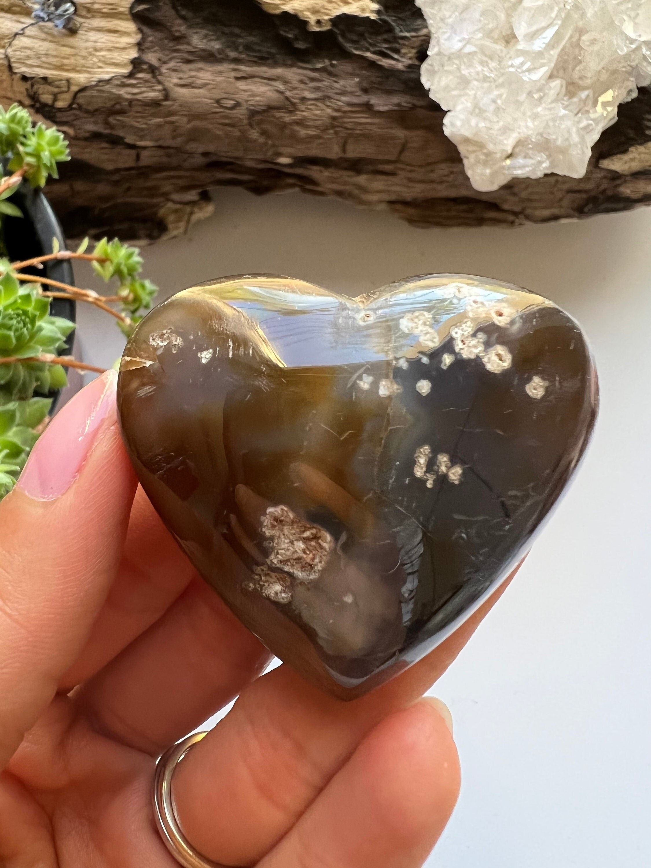 Dendritic Agate Heart, 4.5cm
