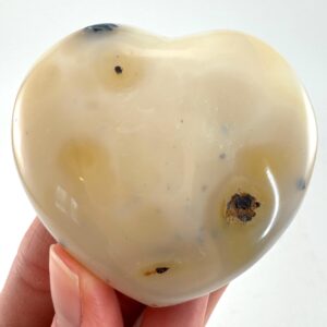 Dendritic Agate Heart Palm Stone (6x5.5cm)