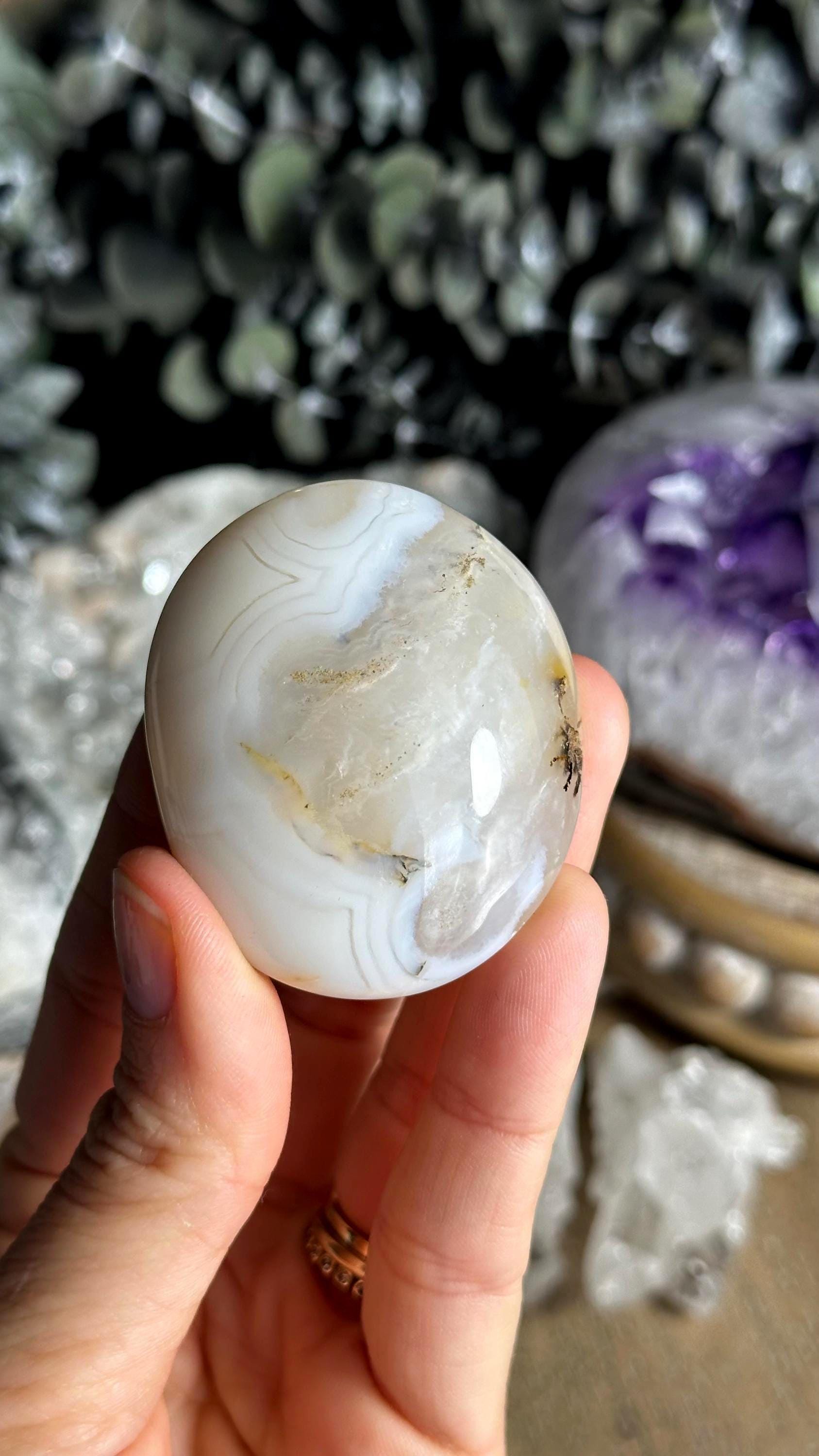Dendritic Agate Palm Stone