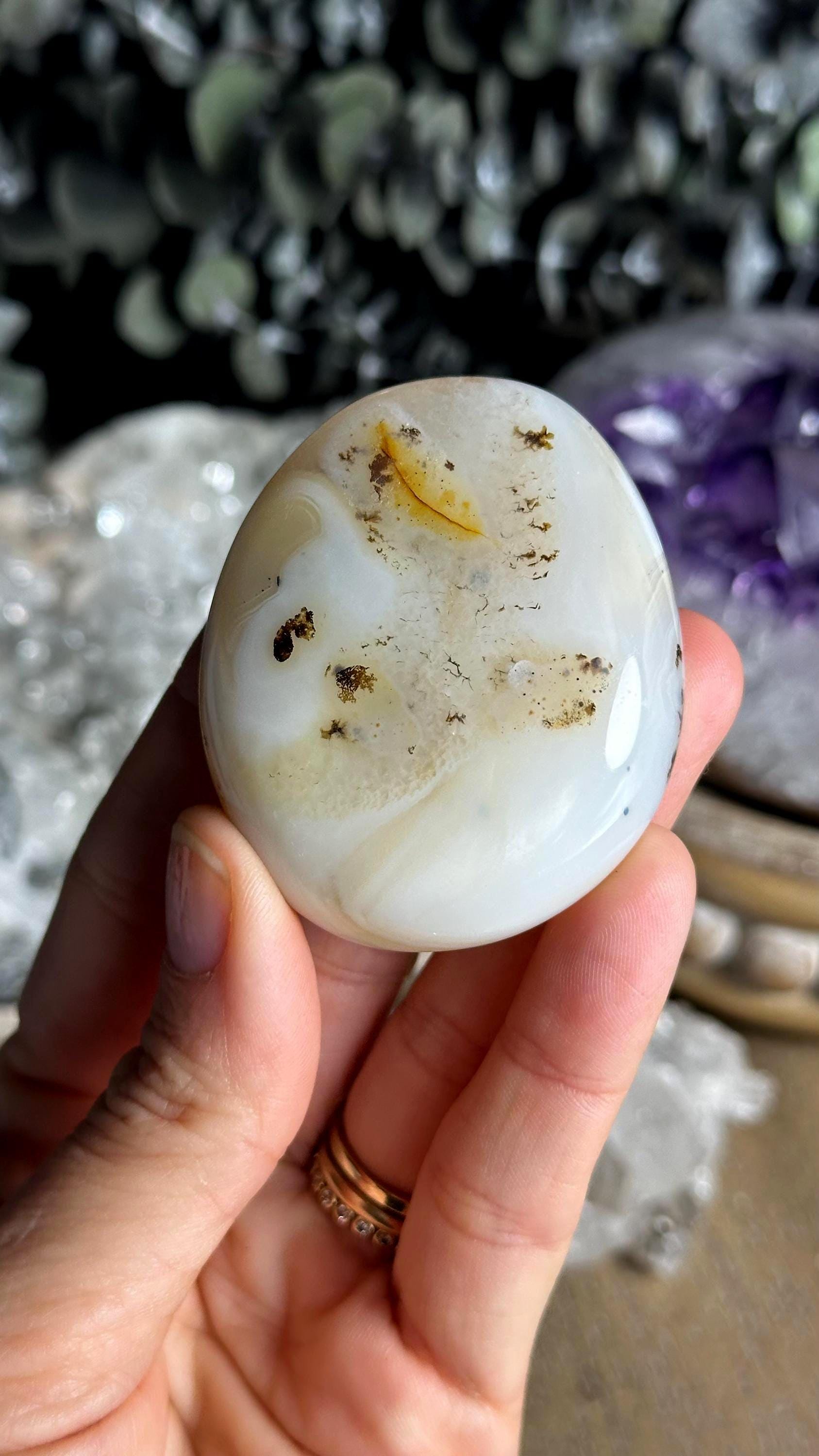 Dendritic Agate Palm Stone