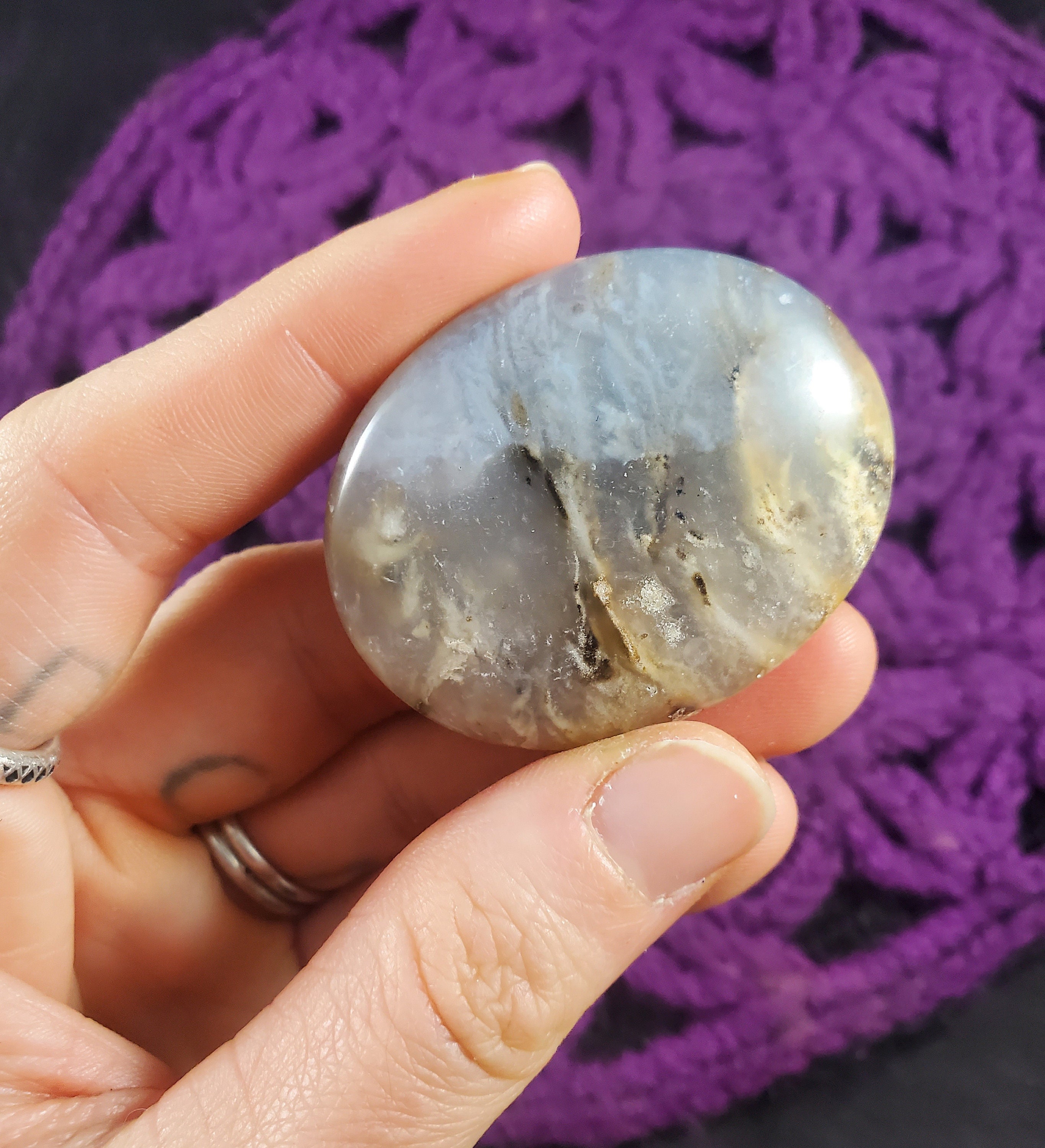 Small Dendritic Agate Gallet Palmstone Crystal Polished Stones Palm Stone Crystals Natural Indonesia Dendrite
