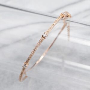 18k Rose Gold Diamond Bangle Bracelet, .64 Carats 18k Rose Gold Diamond Bangle Bracelet, .64 Carats