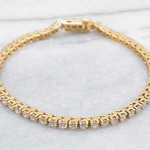 18k Yellow Gold Diamond Tennis Bracelet, 3.58 Carats 18k Yellow Gold Diamond Tennis Bracelet, 3.58 Carats