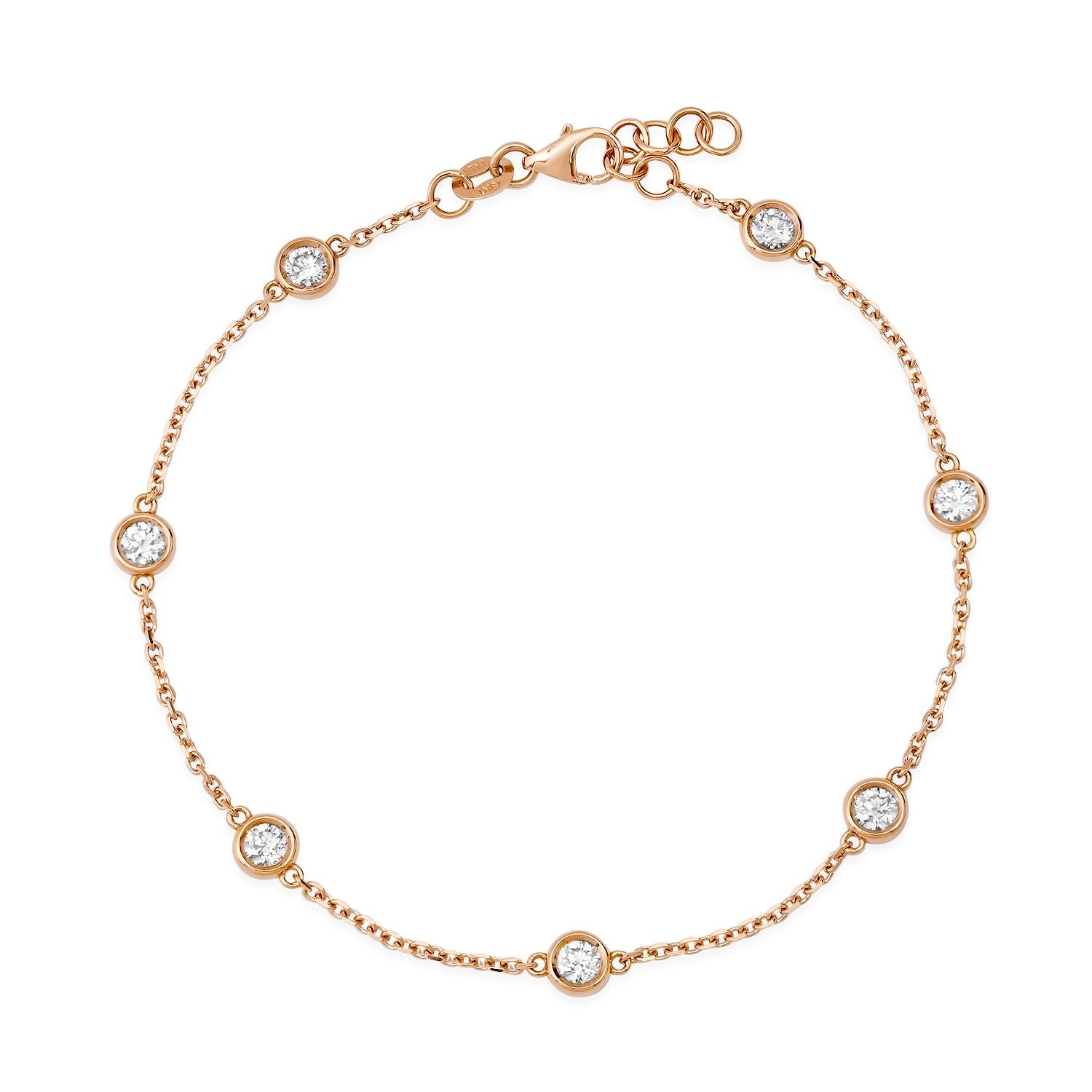 Bezel Set Diamond Bracelet / Luxury Gift / Gift For Her / Tcw 0.70- 0.75 Ct