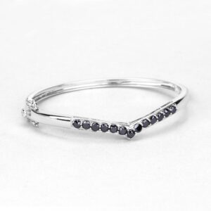 Black Diamond Bangle Bracelet, Natural Black Diamond Sterling Silver Bangle Bracelet For Women, April Birthstone (2.28ctw) Black Diamond Bangle Bracelet, Natural Black Diamond Sterling Silver Bangle Bracelet For Women, April Birthstone (2.28ctw)