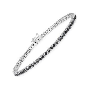 Black Diamond Bracelet, Genuine Black Diamond Sterling Silver Bracelet, Black Diamond Tennis Bracelets For Women, April Birthstone Jewelry Black Diamond Bracelet, Genuine Black Diamond Sterling Silver Bracelet, Black Diamond Tennis Bracelets For Women, April Birthstone Jewelry