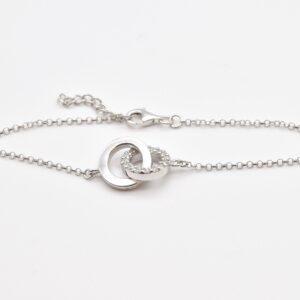 Diamond Charm Bracelet, Created Diamond, Interlocking Circles Bracelet, Diamond Wristlet, Sparkly Diamond Bracelet, Solid Silver Bracelet Diamond Charm Bracelet, Created Diamond, Interlocking Circles Bracelet, Diamond Wristlet, Sparkly Diamond Bracelet, Solid Silver Bracelet