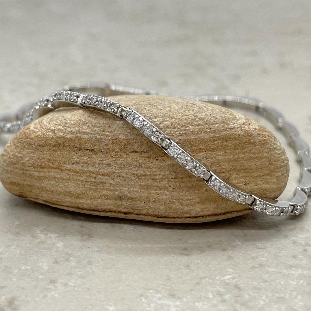 Handmade Diamond Tennis Bracelet Round Diamonds And Safety Clasp, Lifetime Care Plan Included, Genuine Organic Diamonds Ls6652