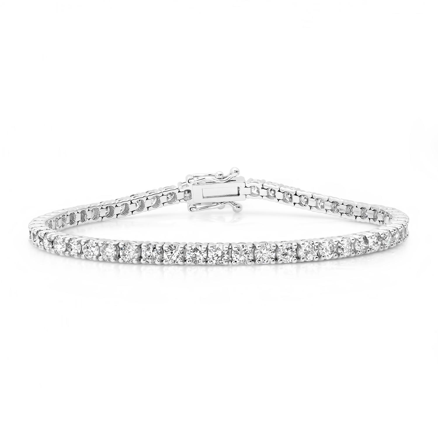 Natural 5.69 Ct. Diamond Tennis Bracelet/ Tcw 5.69 Ct. / Luxury Bracelet / Gift For Her /18-karat / 3mm Natural 5.69 Ct. Diamond Tennis Bracelet/ Tcw 5.69 Ct. / Luxury Bracelet / Gift For Her /18-karat / 3mm