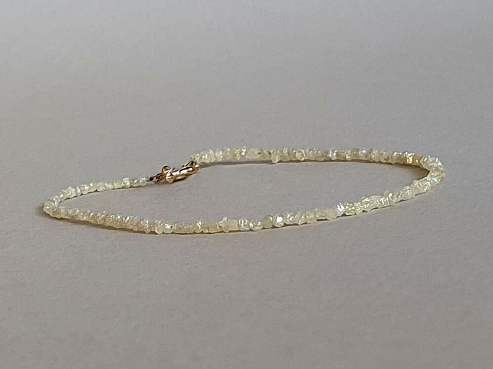 Raw Yellow Diamond Bracelet: April Birthstone, Gold Filled Jewelry