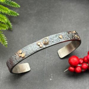 Salt And Pepper Diamond Ancient Ruins Stacking Cuff Salt And Pepper Diamond Ancient Ruins Stacking Cuff