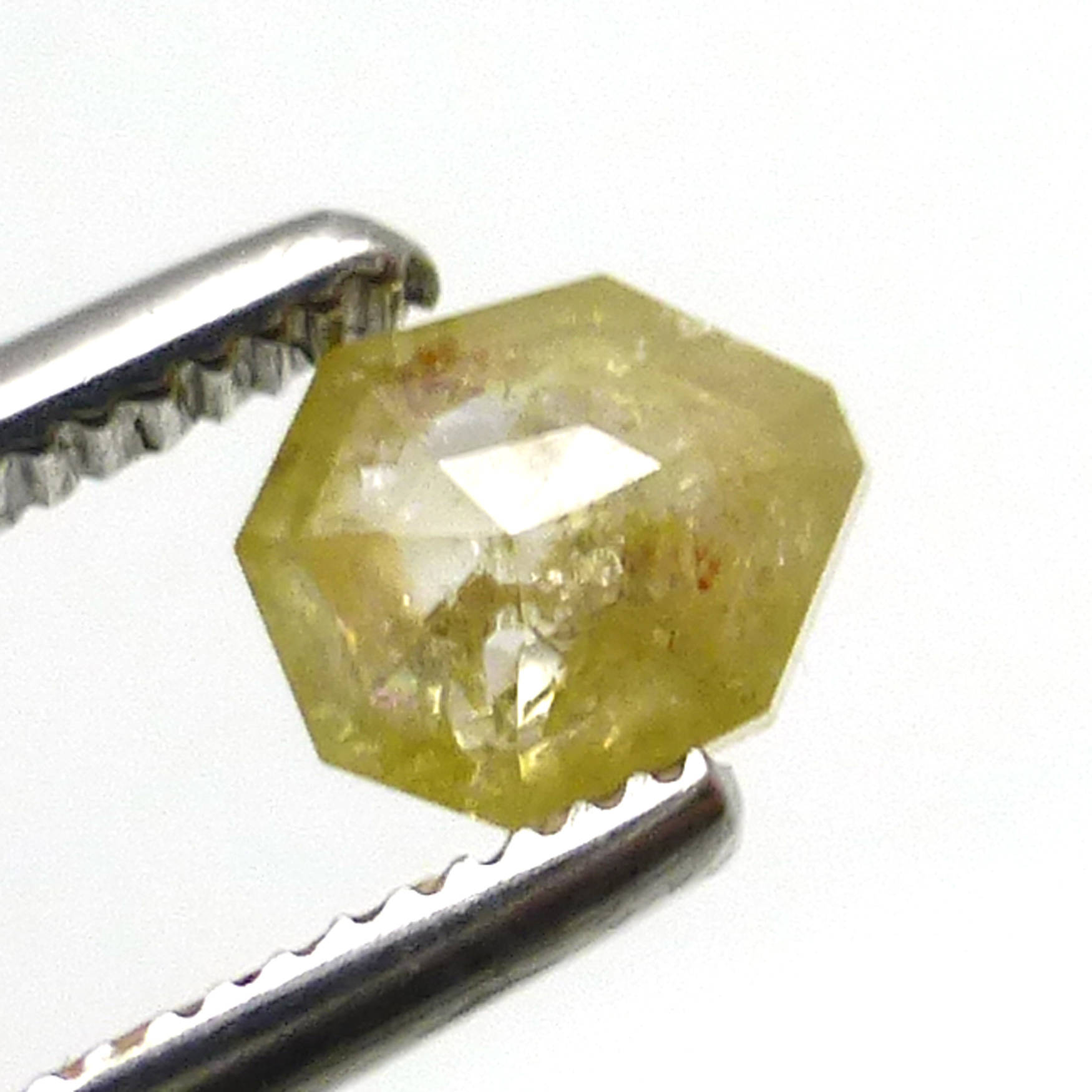 0.550 Carats Yellow Diamond Rose Cut Cabochon Shield Loose Gemstone Perfect Stone For A Ring Handmade Hand Cut Flat Bottom