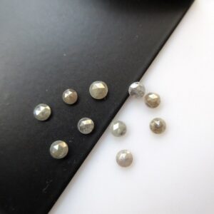 10 Pieces, 1mm/1.25mm/1.5mm/1.75mm/2mm/3mm Gray Rose Cut Diamond Rose Cut Flat Back Cabochon, Grey Rose Cut Diamond Loose, DDS680/39