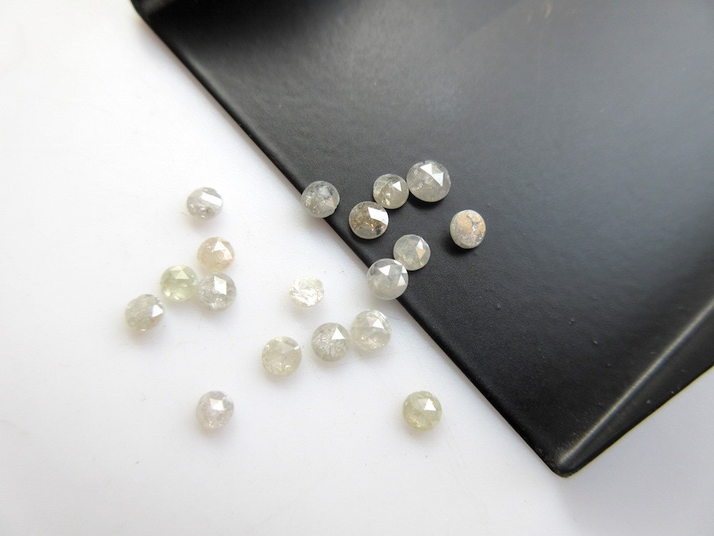 15 Pieces, 1mm White Rose Cut Diamond, Rose Cut Cabochon, Excellent Cut/height/lustre/calibrated Rose Cut Diamond, Sku-rcd23