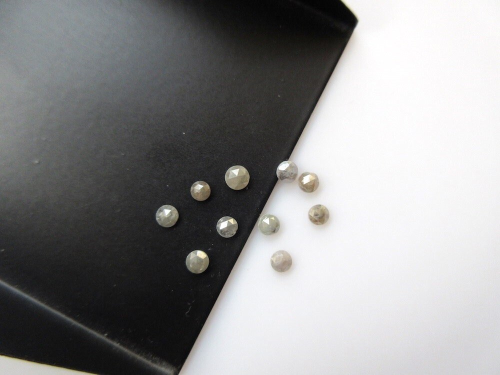 15 Pieces, 1mm Gray Rose Cut Diamond, Rose Cut Cabochon, Excellent Cut/height/lustre/calibrated Rose Cut Diamond, Sku-rcd21