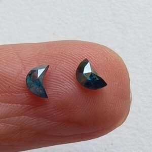 4.5mm Blue Half Crescent Moon Rose Cut Diamond Loose Cabochon, Calibrated Moon Shape Diamond For Jewelry - Pdd968 4.5mm Blue Half Crescent Moon Rose Cut Diamond Loose Cabochon, Calibrated Moon Shape Diamond For Jewelry - Pdd968