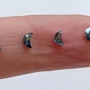 4mm Blue Half Crescent Moon Rose Cut Diamond Loose Cabochon, Calibrated Moon Shape Diamond For Jewelry - Pdd970 4mm Blue Half Crescent Moon Rose Cut Diamond Loose Cabochon, Calibrated Moon Shape Diamond For Jewelry - Pdd970