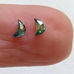 4mm Green Blue Half Crescent Moon Rose Cut Diamond Loose Cabochon, Calibrated Moon Shape Diamond For Jewelry - Pdd969 4mm Green Blue Half Crescent Moon Rose Cut Diamond Loose Cabochon, Calibrated Moon Shape Diamond For Jewelry - Pdd969