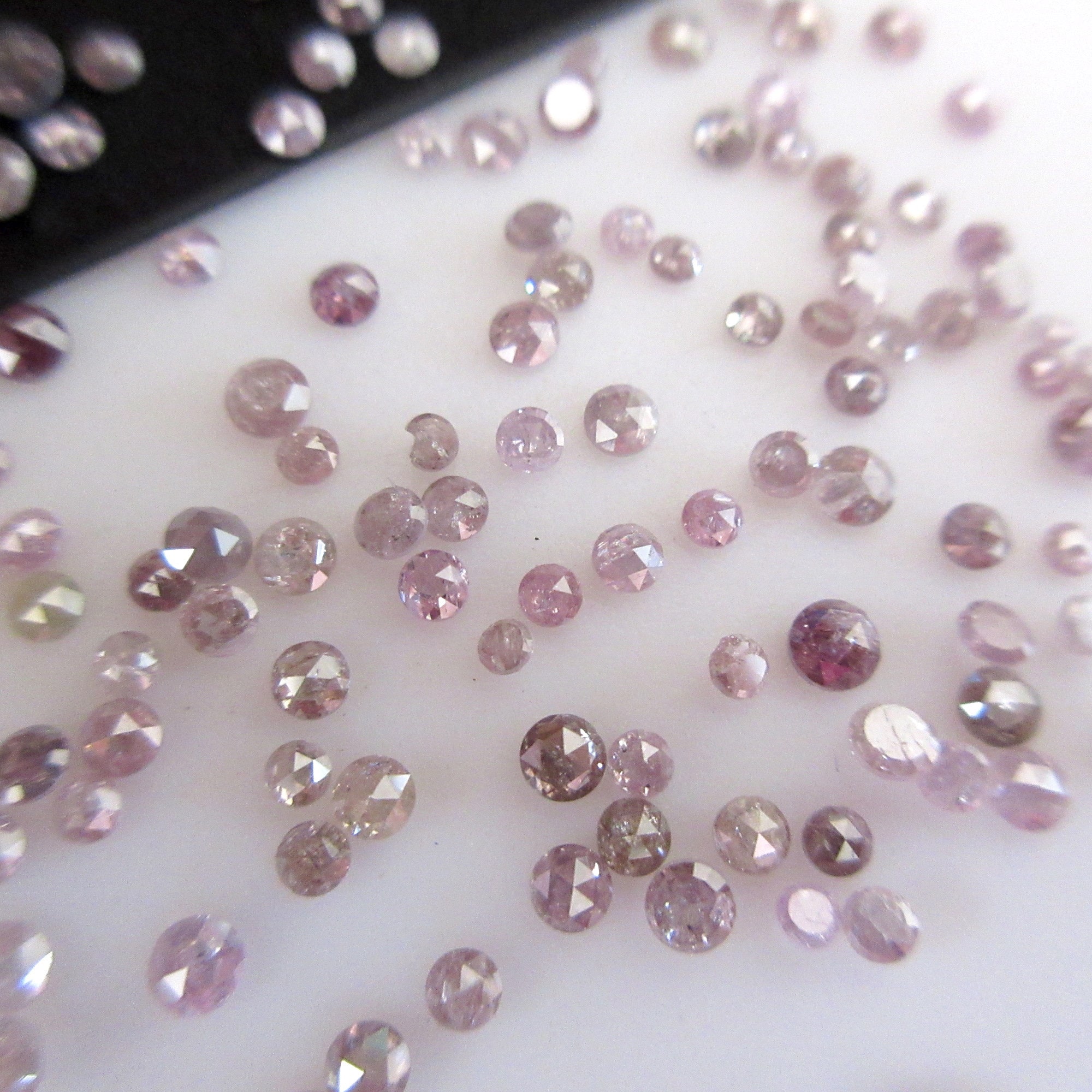 50 Pieces 1.5mm To 2.5mm Natural Pink Rose Cut Diamonds - Loose Pink Rose Cut Cabochons For Jewelry Making, Dds631/3
