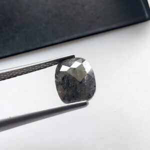 9.2mm Black Grey Salt & Pepper Rose Cut Diamond Cabochon - 1.75CTW 9.2mm Black Grey Salt & Pepper Rose Cut Diamond Cabochon - 1.75CTW