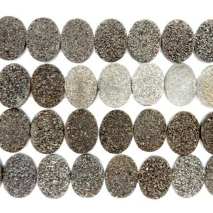 Black Diamond Oval Shaped Druzy Cabochon 16mm X 12mm (rk35b20-03) Black Diamond Oval Shaped Druzy Cabochon 16mm X 12mm (rk35b20-03)