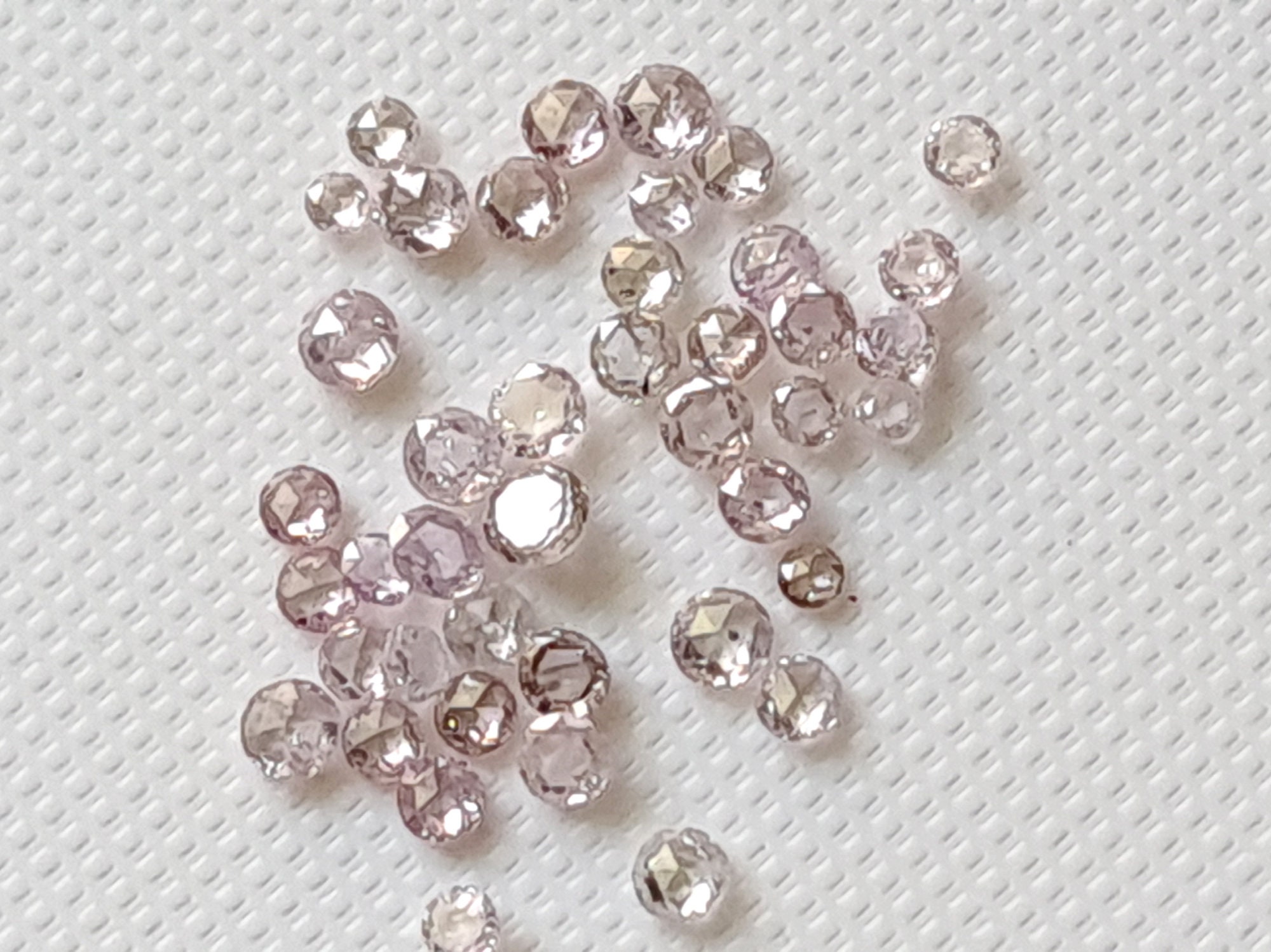 Pink Rose Cut Diamond, Conflict Free 1.7-2.5mm Natural Pink Rose Cut Diamond Cabochon, Loose Pink Diamond For Jewelry (1pc To 2pc)-pdd426