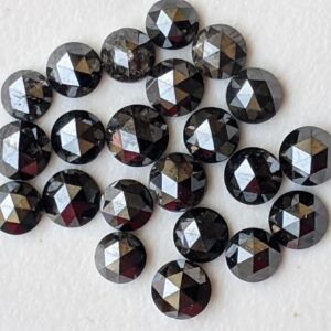 Rare 2.5mm Black Rose Cut Diamond Cabochons, Jewelry Making (2-5 Pcs) Rare 2.5mm Black Rose Cut Diamond Cabochons, Jewelry Making (2-5 Pcs)