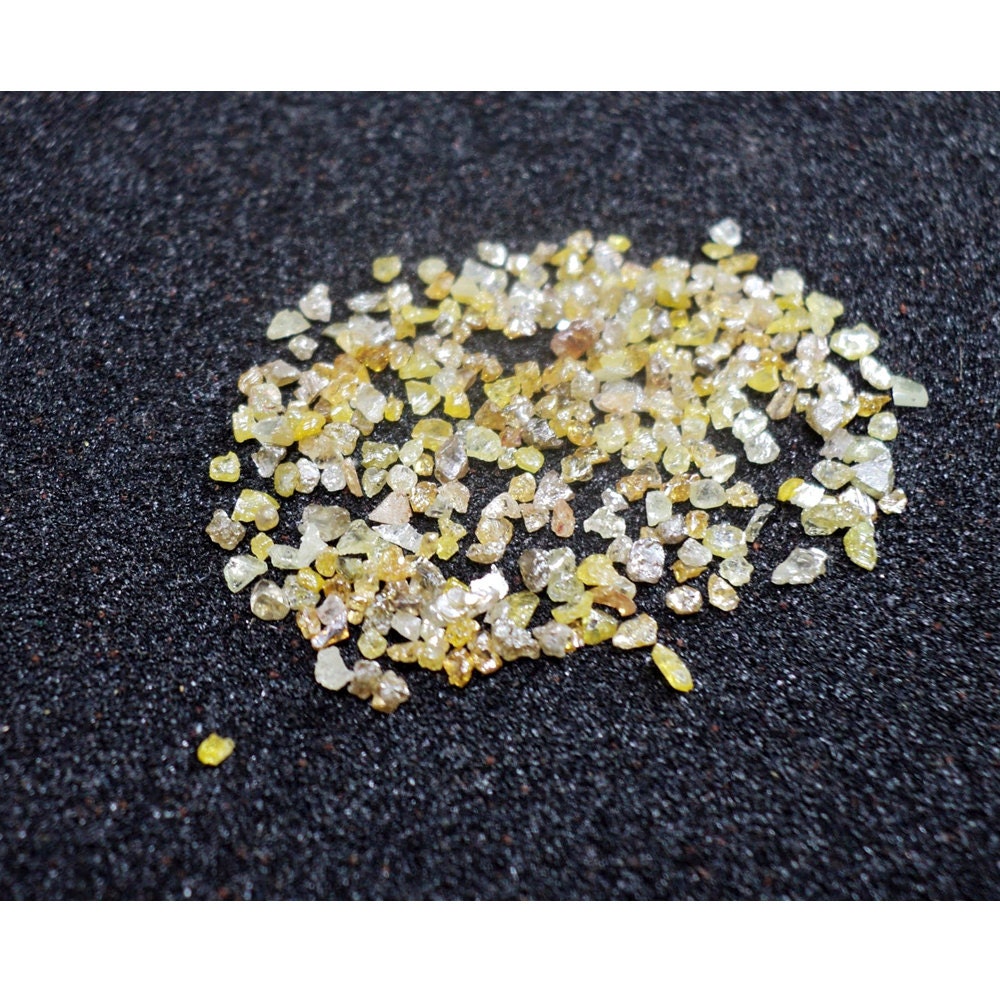 1-2mm Yellow Drilled Uncut Diamond, Raw Diamond Chips, Raw Uncut Diamond, Yellow Raw Diamond Drilled Chips For Jewelry (1ct To 10ct)