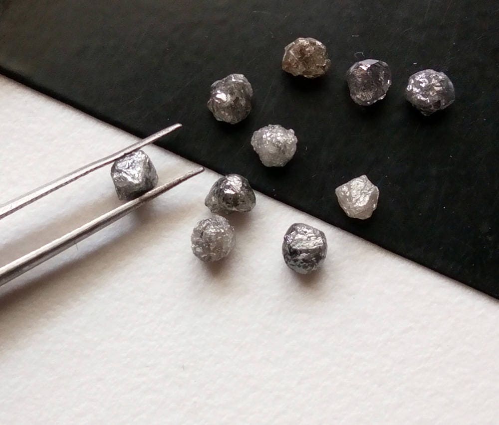 3.5-4mm Grey Raw Diamond Crystal, Natural Rough Diamond Crystal, Uncut Diamond, Loose Diamond Crystal, Diamond Crystal (10pcs To 50pcs) 3.5-4mm Grey Raw Diamond Crystal, Natural Rough Diamond Crystal, Uncut Diamond, Loose Diamond Crystal, Diamond Crystal (10pcs To 50pcs)