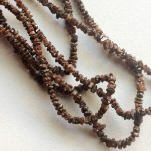 3-3.5mm Brown Red Rough Diamonds, Brown Raw Diamonds, Conflict Free, Uncut Diamond Beadsfor Jewelry (4in To 16in Options) - Ds243