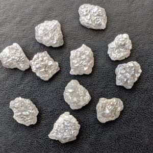 7-8mm Flat Grey Raw Diamond Slice, Beautiful Grey Rough Diamonds, Natural Uncut Diamond, Perfect For Bezel And Prong Setting (2pcs To 10pcs)