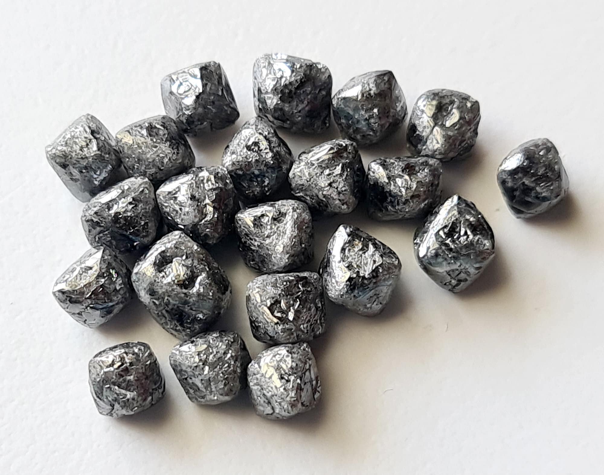 7-9mm Grey Rough Diamond Crystal, Grey Raw Diamond Crystal, Uncut Diamond, Loose Diamond, Diamond Octahedron For Jewelry (1pc To 2pc)-pdd1