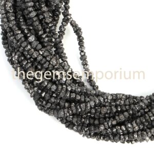 Aaa Black Treated Diamond Nugget Beads, 44cm Strand Aaa Black Treated Diamond Nugget Beads, 44cm Strand