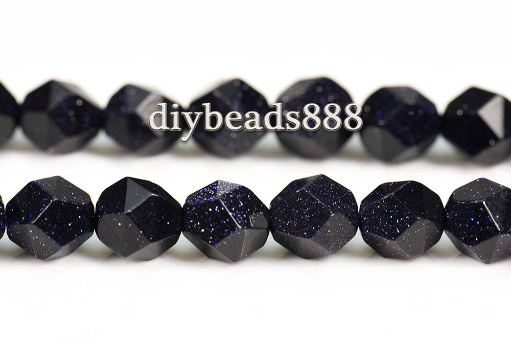 Blue Goldstone,15" Full Strand Blue Goldstone Star Cut Beads,faceted Round Beads,nugget, Diamond Beads 8mm Blue Goldstone,15" Full Strand Blue Goldstone Star Cut Beads,faceted Round Beads,nugget, Diamond Beads 8mm