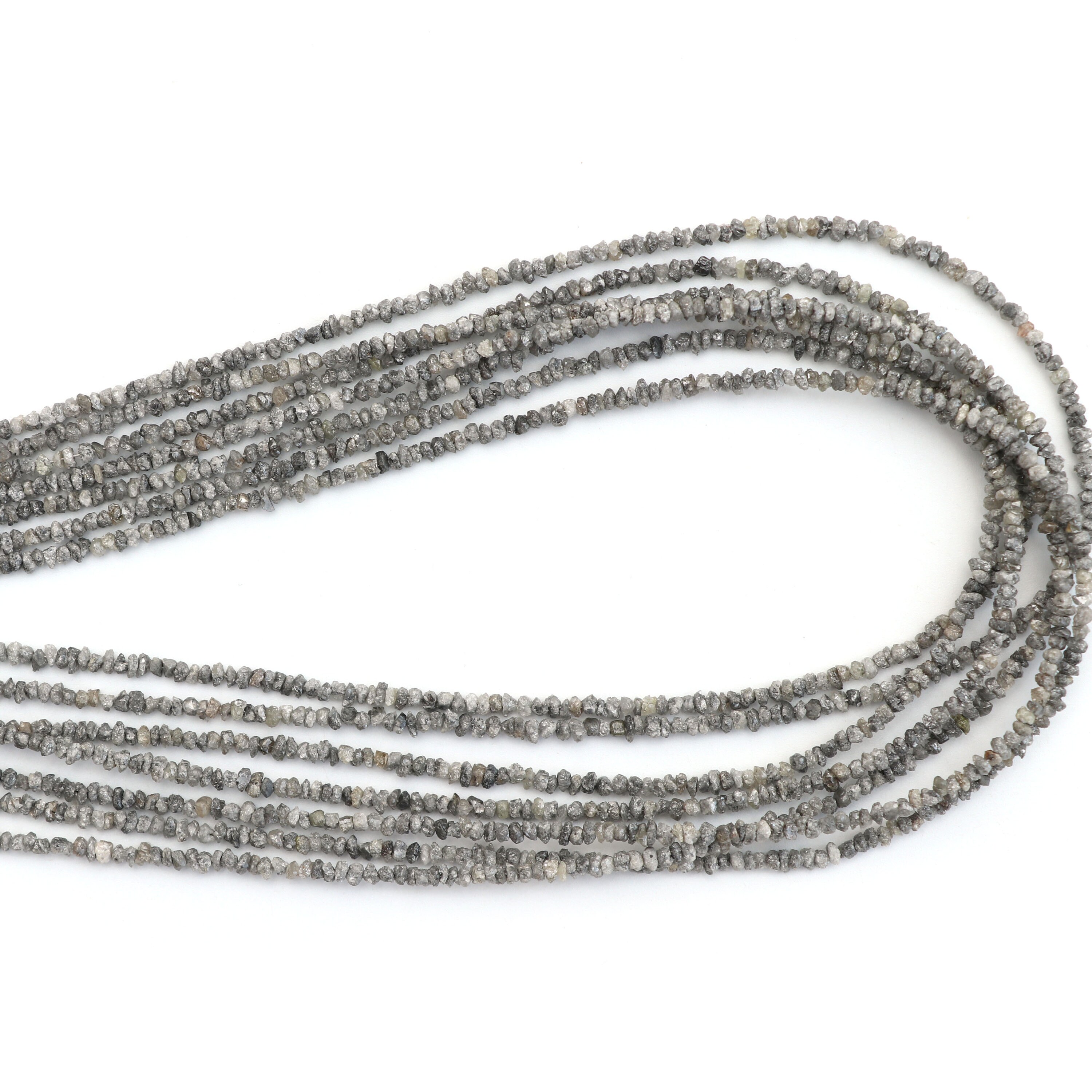 Grey Diamond Chips Organic Beads - 2mm To 2.5mm - Organic Chips Diamond, 16 Inch Strands, Price Per Strand
