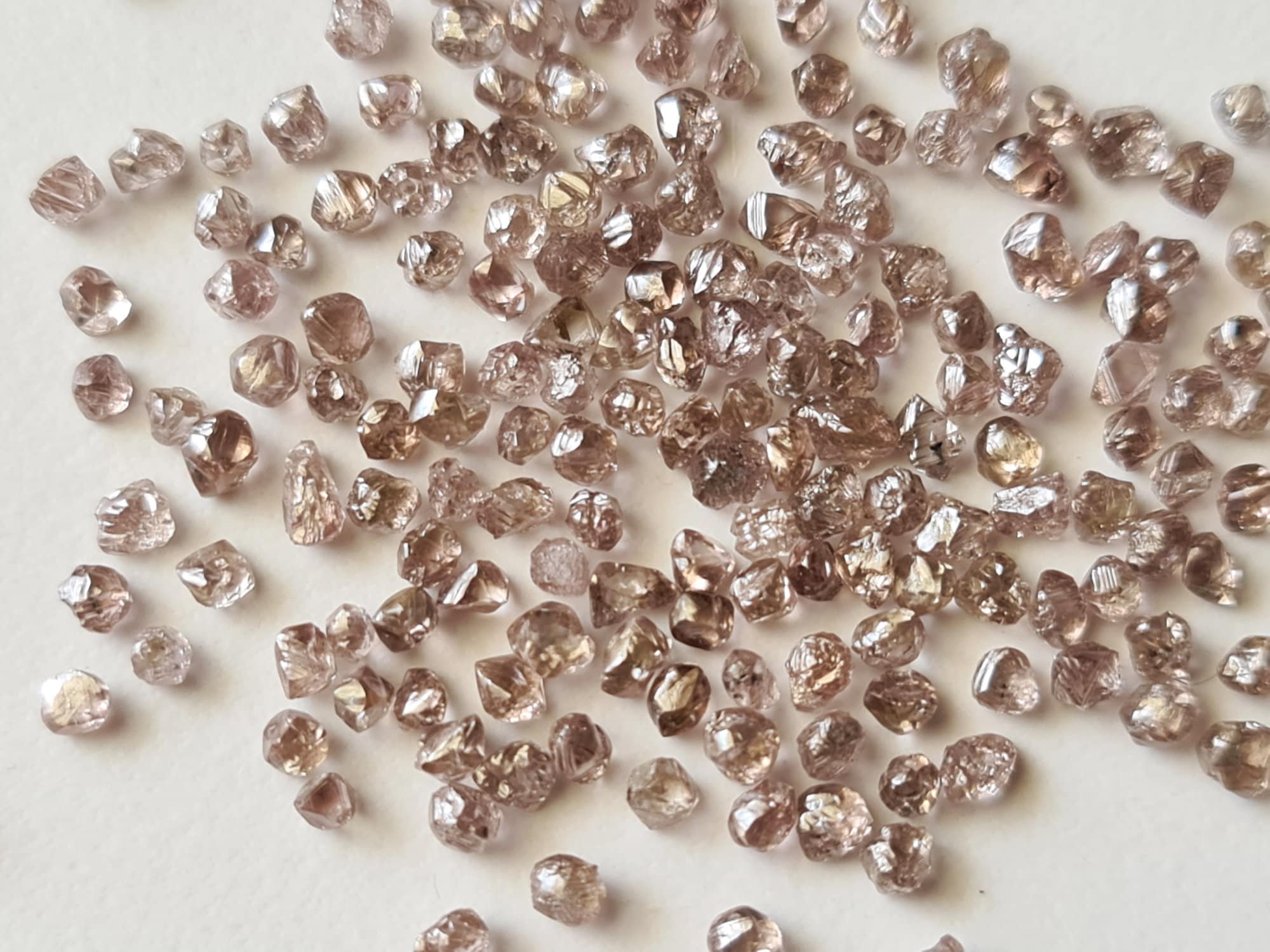 Pink Raw Diamond Crystal, Natural 2.5-3mm Smooth Diamond Crystal, Earth Mined Sparkly Loose Diamond For Jewelry (1pcs To 10pcs )-pppk25
