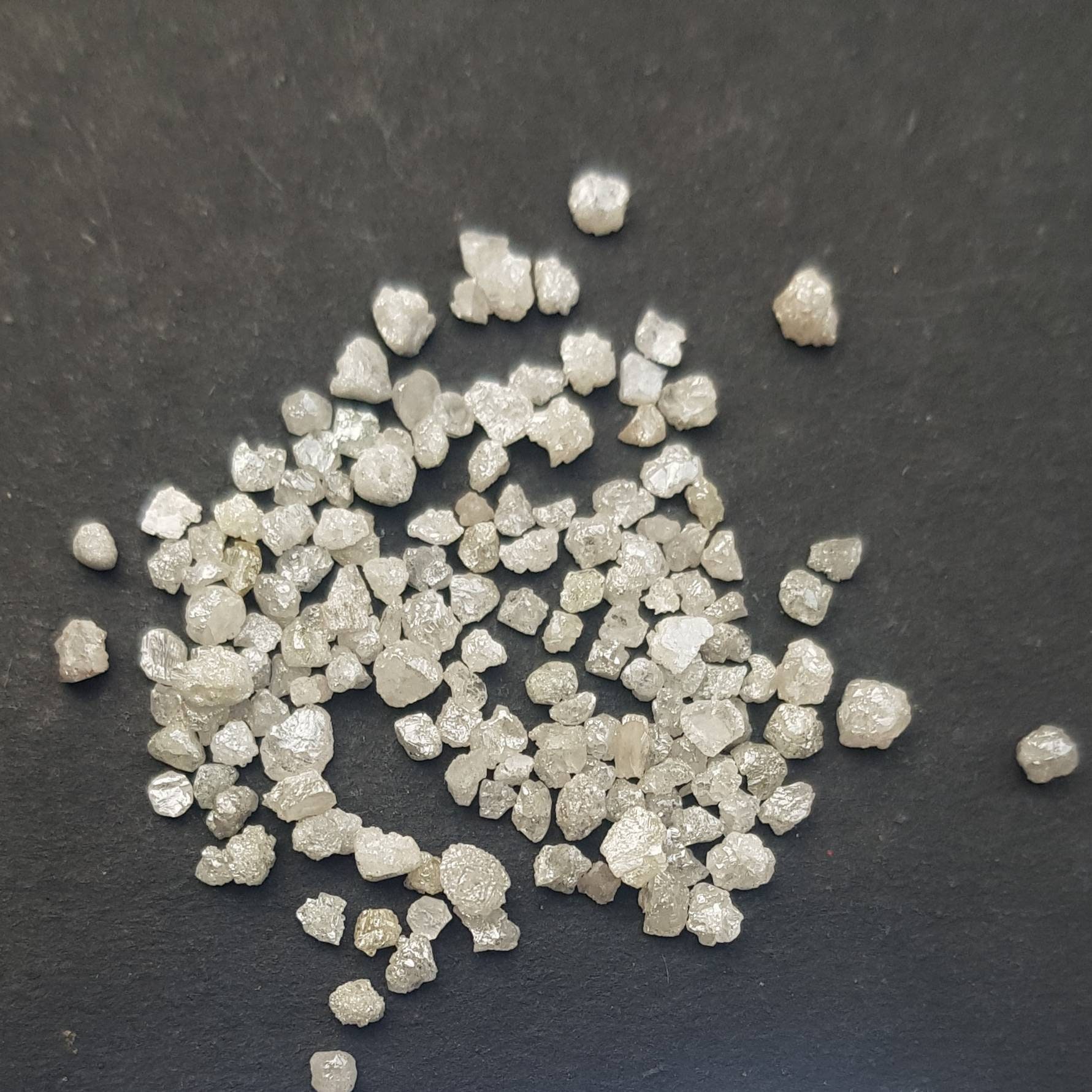 Polished Rough White Diamond Inlays: 2 Gram Pack (1-5mm)
