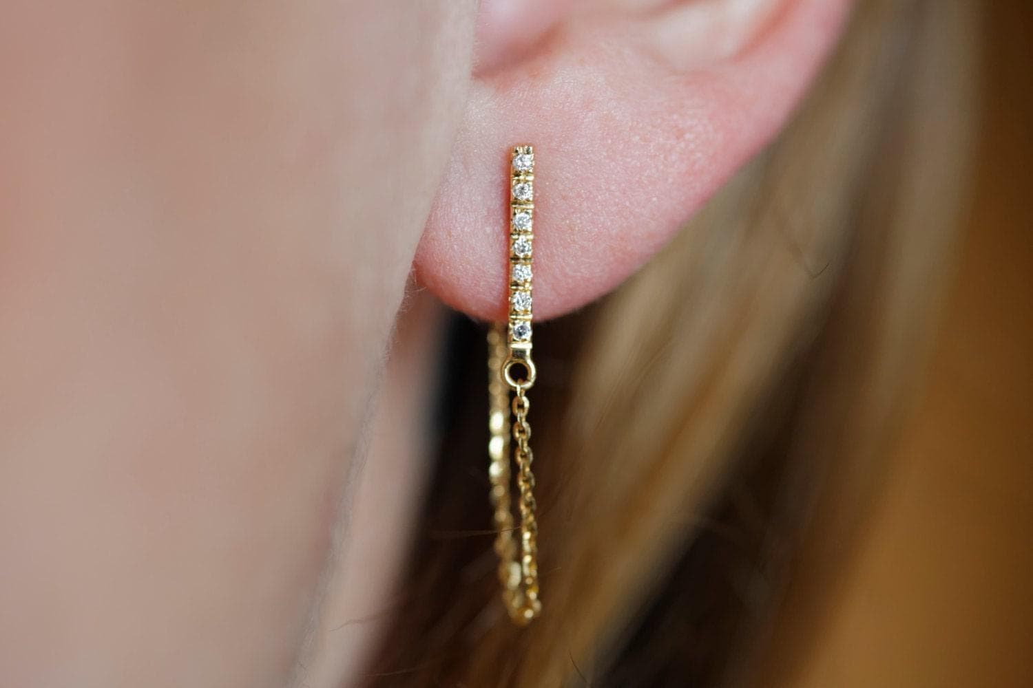 14k Gold Diamond Studs Earrings, Elegant Chain, Classic Earring, Diamond Studs, Delicate Earrings, Diamond Chain Jewelry, Chain Studs 14k Gold Diamond Studs Earrings, Elegant Chain, Classic Earring, Diamond Studs, Delicate Earrings, Diamond Chain Jewelry, Chain Studs