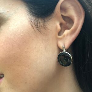 Green Earrings, Green Diamond, Created Diamond, Mint Diamond Earrings, Vintage Earrings, Antique Earrings, Big Earrings, 925 Silver Earrings