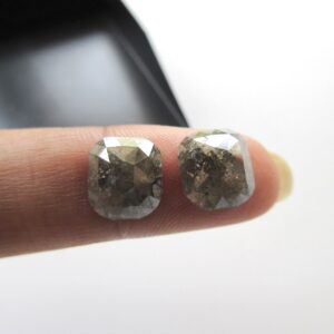1 Piece 9.2mm/2.40CTW Green Cushion Shaped Rose Cut Diamond Loose Cabochon, Matched Pairs Rose Cut Faceted Diamond For Ring, DDS567/1-2 1 Piece 9.2mm/2.40CTW Green Cushion Shaped Rose Cut Diamond Loose Cabochon, Matched Pairs Rose Cut Faceted Diamond For Ring, DDS567/1-2