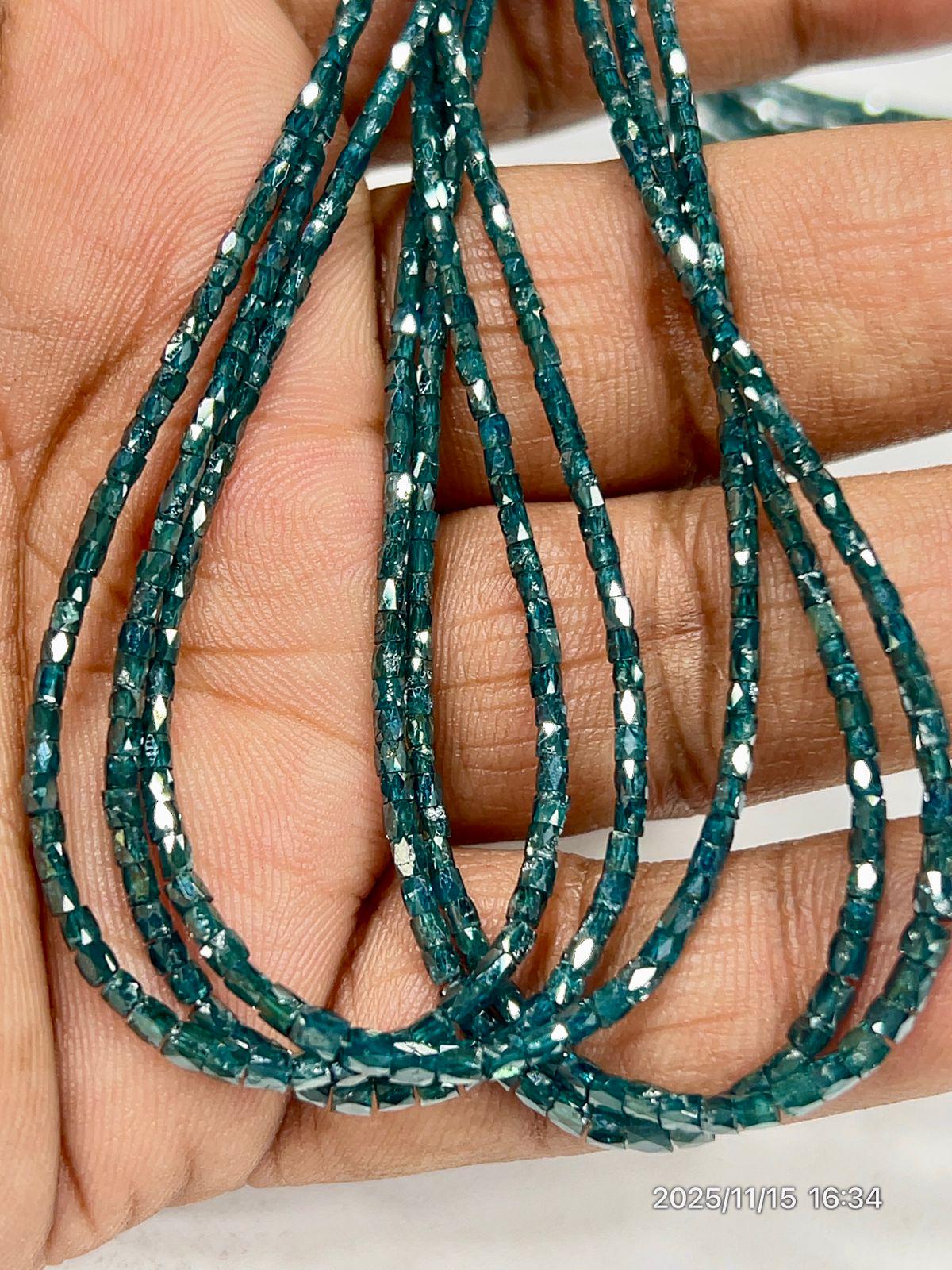 17 Inch Blue Diamond Faceted Beads, Aaa Quality, 2-2.5mm Gemstone Beads