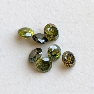 3-3.1mm Green Brilliant Cut Faceted Round Shape Diamond, Loose Sparkling Green Solitaire Diamond For Jewelry (1pc To 2pc Options) - Ppd825