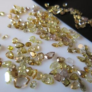 4mm To 2mm Clear Brown Cognac Rose Cut Diamond Loose, Clear Brown Faceted Brilliant Cut Diamond, Sold As 5 / 10 / 50 / 100 Pieces, Dds410 / 2
