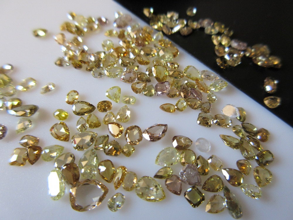 4mm To 2mm Clear Brown Cognac Rose Cut Diamond Loose, Clear Brown Faceted Brilliant Cut Diamond, Sold As 5 / 10 / 50 / 100 Pieces, Dds410 / 2